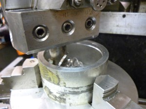 721 making a groove using a boring and facing head